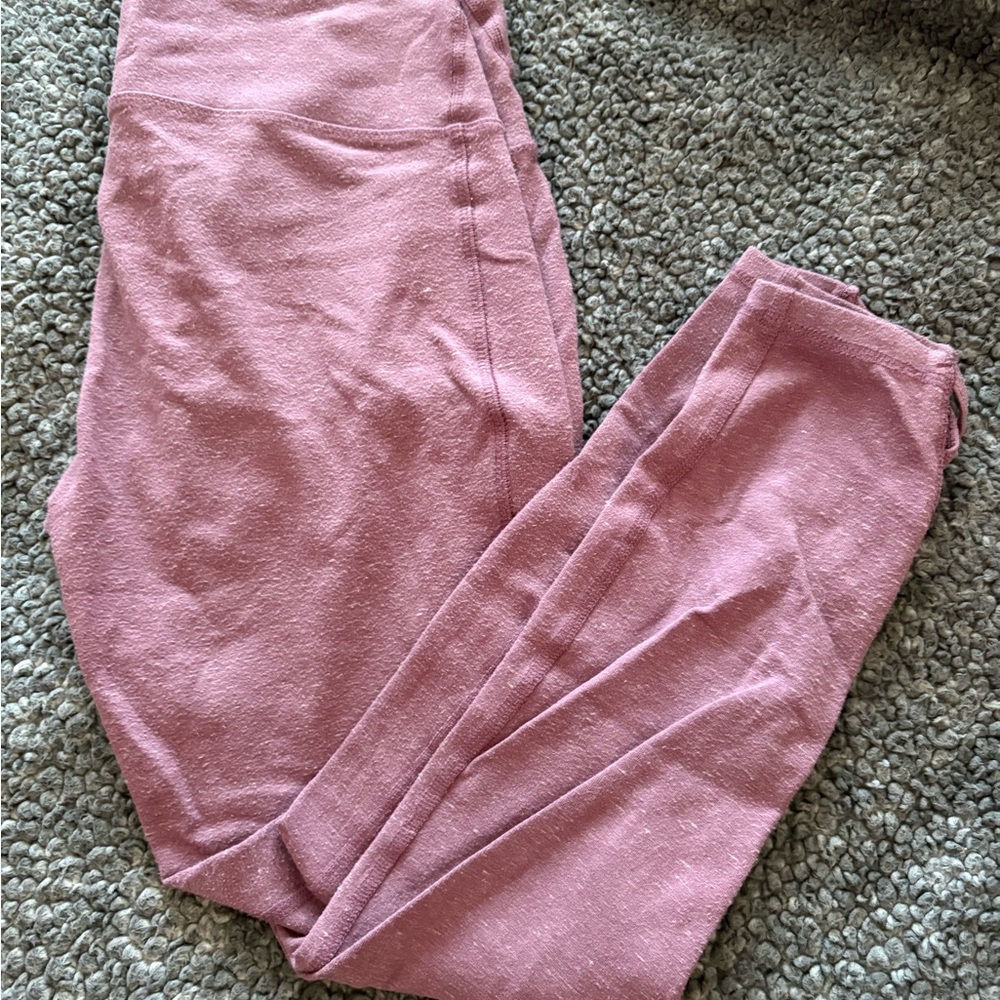 Old Navy Active Pink Cozy Leggings with Criss Crossed Detail. Size Medium.